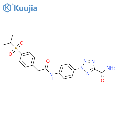 2-(4-{2-4-(propane-2-sulfonyl)phenylacetamido}phenyl)-2H-1,2,3,4-tetrazole-5-carboxamide structure
