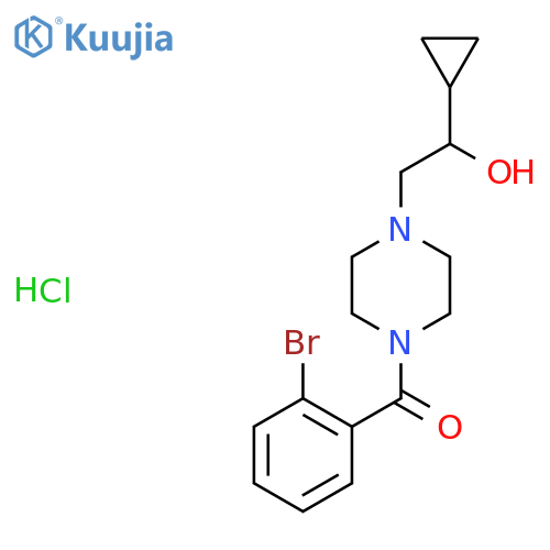 2-4-(2-bromobenzoyl)piperazin-1-yl-1-cyclopropylethan-1-ol hydrochloride structure