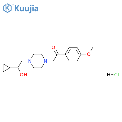 1-4-(2-cyclopropyl-2-hydroxyethyl)piperazin-1-yl-2-(4-methoxyphenyl)ethan-1-one hydrochloride structure