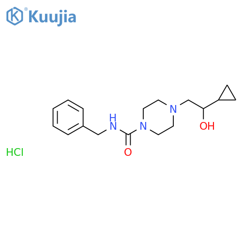 N-benzyl-4-(2-cyclopropyl-2-hydroxyethyl)piperazine-1-carboxamide hydrochloride structure