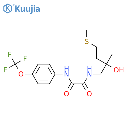 N-2-hydroxy-2-methyl-4-(methylsulfanyl)butyl-N'-4-(trifluoromethoxy)phenylethanediamide structure