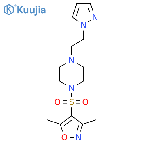 1-(3,5-dimethyl-1,2-oxazol-4-yl)sulfonyl-4-2-(1H-pyrazol-1-yl)ethylpiperazine structure