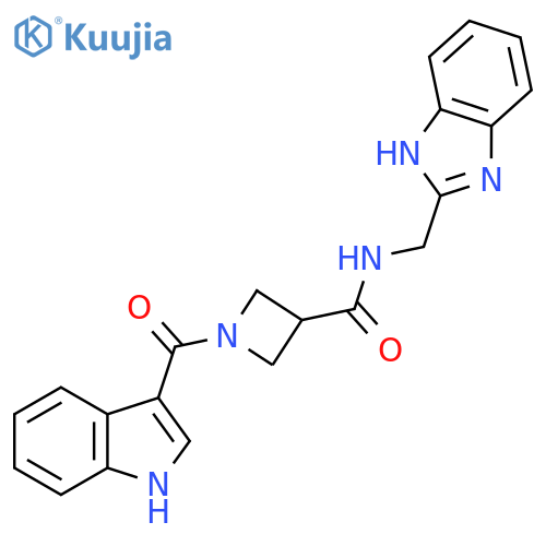 N-[(1H-1,3-benzodiazol-2-yl)methyl]-1-(1H-indole-3-carbonyl)azetidine-3-carboxamide structure
