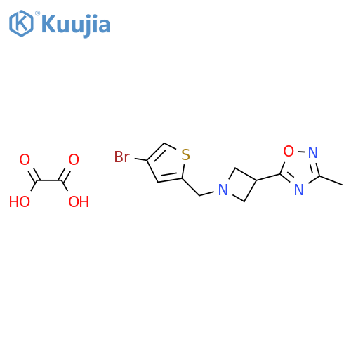 5-{1-[(4-bromothiophen-2-yl)methyl]azetidin-3-yl}-3-methyl-1,2,4-oxadiazole; oxalic acid structure