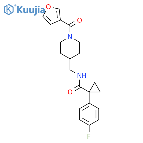 1-(4-fluorophenyl)-N-{1-(furan-3-carbonyl)piperidin-4-ylmethyl}cyclopropane-1-carboxamide structure