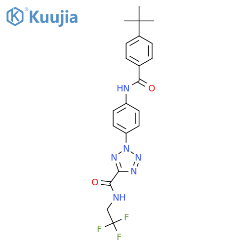 2-4-(4-tert-butylbenzamido)phenyl-N-(2,2,2-trifluoroethyl)-2H-1,2,3,4-tetrazole-5-carboxamide structure