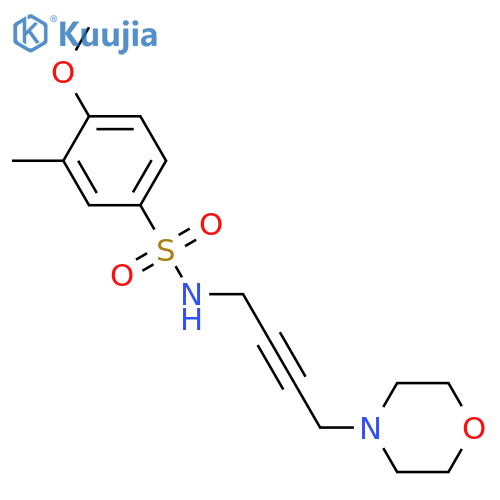 4-methoxy-3-methyl-N-4-(morpholin-4-yl)but-2-yn-1-ylbenzene-1-sulfonamide structure