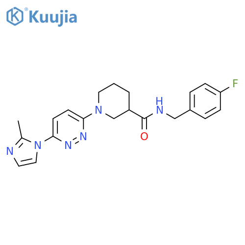 N-(4-fluorophenyl)methyl-1-6-(2-methyl-1H-imidazol-1-yl)pyridazin-3-ylpiperidine-3-carboxamide structure