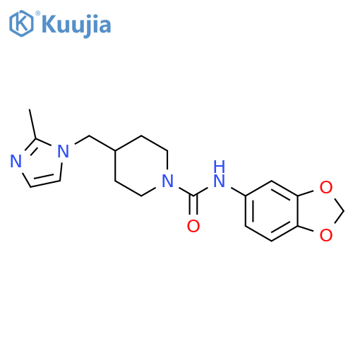 N-(2H-1,3-benzodioxol-5-yl)-4-(2-methyl-1H-imidazol-1-yl)methylpiperidine-1-carboxamide structure