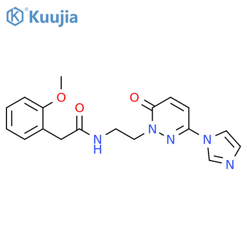 N-{2-3-(1H-imidazol-1-yl)-6-oxo-1,6-dihydropyridazin-1-ylethyl}-2-(2-methoxyphenyl)acetamide structure
