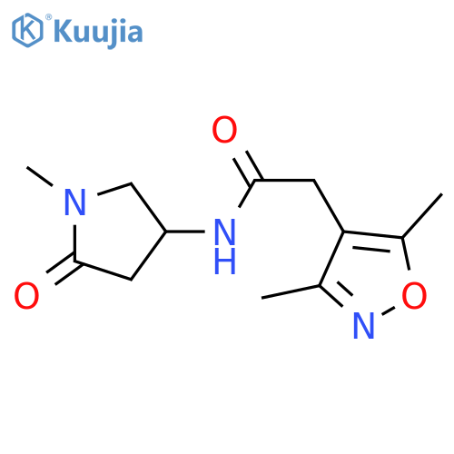 2-(3,5-dimethyl-1,2-oxazol-4-yl)-N-(1-methyl-5-oxopyrrolidin-3-yl)acetamide structure