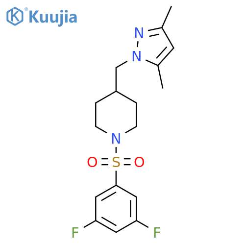 1-(3,5-difluorobenzenesulfonyl)-4-(3,5-dimethyl-1H-pyrazol-1-yl)methylpiperidine structure