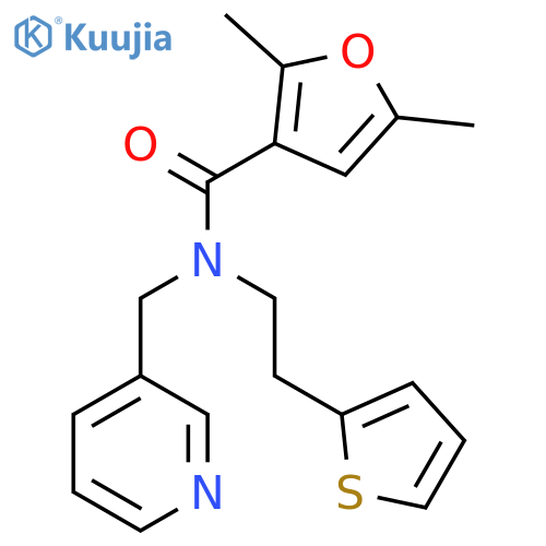 2,5-dimethyl-N-(pyridin-3-yl)methyl-N-2-(thiophen-2-yl)ethylfuran-3-carboxamide structure