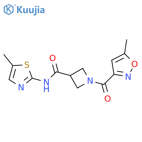 1-(5-methyl-1,2-oxazole-3-carbonyl)-N-(5-methyl-1,3-thiazol-2-yl)azetidine-3-carboxamide structure