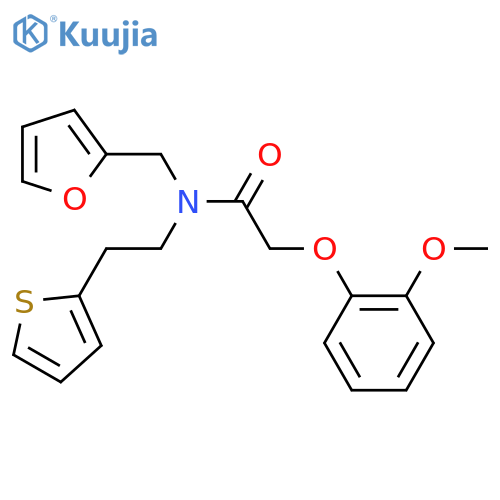 N-(furan-2-yl)methyl-2-(2-methoxyphenoxy)-N-2-(thiophen-2-yl)ethylacetamide structure