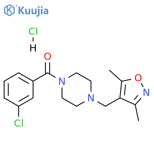 1-(3-chlorobenzoyl)-4-(3,5-dimethyl-1,2-oxazol-4-yl)methylpiperazine hydrochloride structure