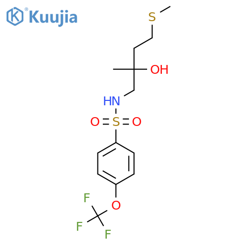 4-(methylsulfanyl)-2-{4-(trifluoromethoxy)benzenesulfonamidomethyl}butan-2-ol structure
