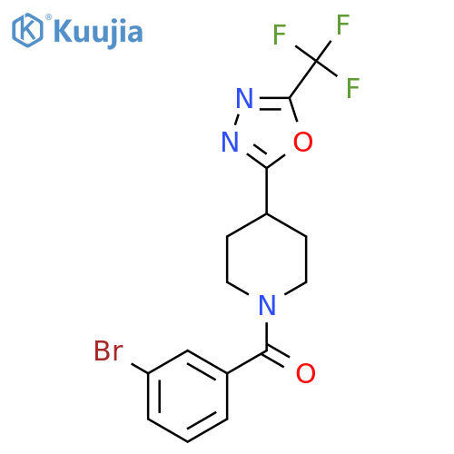 1-(3-bromobenzoyl)-4-5-(trifluoromethyl)-1,3,4-oxadiazol-2-ylpiperidine structure