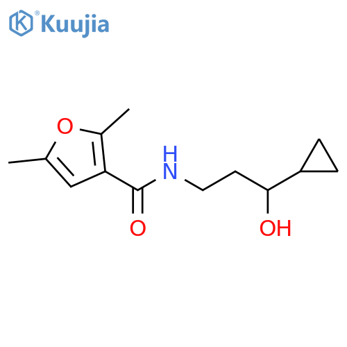 N-(3-cyclopropyl-3-hydroxypropyl)-2,5-dimethylfuran-3-carboxamide structure