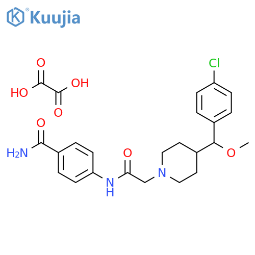 4-[2-(4-{[(4-chlorophenyl)methoxy]methyl}piperidin-1-yl)acetamido]benzamide; oxalic acid structure