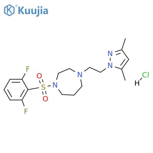 1-(2,6-difluorobenzenesulfonyl)-4-2-(3,5-dimethyl-1H-pyrazol-1-yl)ethyl-1,4-diazepane hydrochloride structure