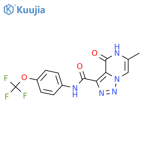 6-methyl-4-oxo-N-4-(trifluoromethoxy)phenyl-4H,5H-1,2,3triazolo1,5-apyrazine-3-carboxamide structure