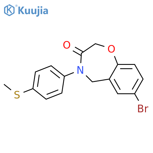 7-bromo-4-[4-(methylsulfanyl)phenyl]-2,3,4,5-tetrahydro-1,4-benzoxazepin-3-one structure