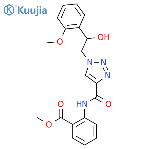 methyl 2-{1-2-hydroxy-2-(2-methoxyphenyl)ethyl-1H-1,2,3-triazole-4-amido}benzoate structure