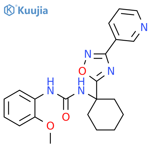1-(2-methoxyphenyl)-3-{1-3-(pyridin-3-yl)-1,2,4-oxadiazol-5-ylcyclohexyl}urea structure