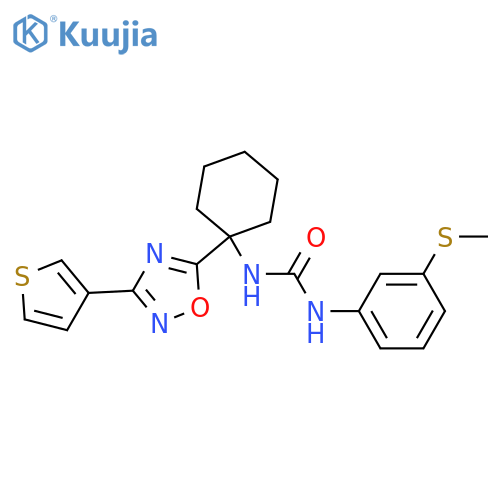 1-[3-(methylsulfanyl)phenyl]-3-{1-[3-(thiophen-3-yl)-1,2,4-oxadiazol-5-yl]cyclohexyl}urea structure