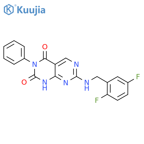 7-{(2,5-difluorophenyl)methylamino}-3-phenyl-1H,2H,3H,4H-1,3diazino4,5-dpyrimidine-2,4-dione structure
