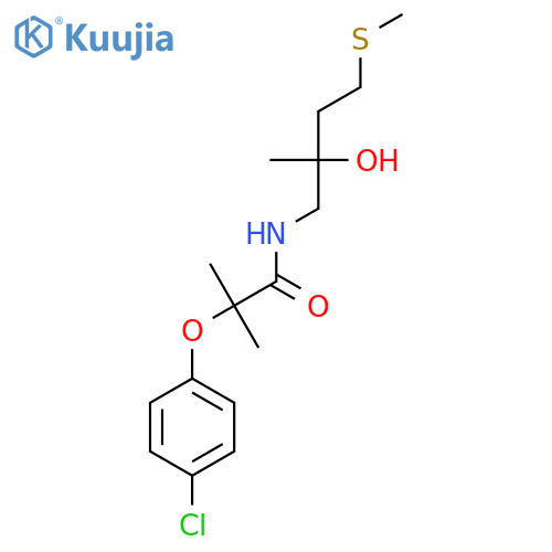 2-(4-chlorophenoxy)-N-2-hydroxy-2-methyl-4-(methylsulfanyl)butyl-2-methylpropanamide structure