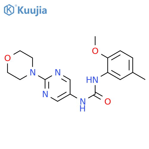1-(2-methoxy-5-methylphenyl)-3-[2-(morpholin-4-yl)pyrimidin-5-yl]urea structure