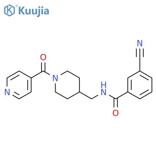 3-cyano-N-{1-(pyridine-4-carbonyl)piperidin-4-ylmethyl}benzamide structure