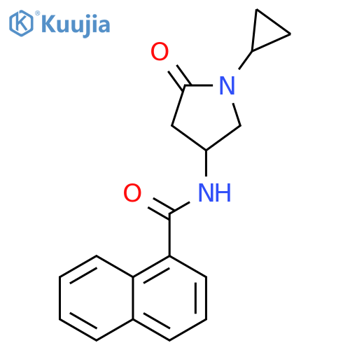 N-(1-cyclopropyl-5-oxopyrrolidin-3-yl)naphthalene-1-carboxamide structure