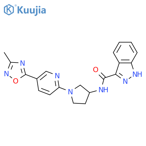 N-{1-5-(3-methyl-1,2,4-oxadiazol-5-yl)pyridin-2-ylpyrrolidin-3-yl}-1H-indazole-3-carboxamide structure