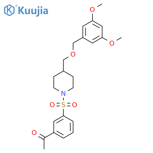 1-{3-(4-{(3,5-dimethoxyphenyl)methoxymethyl}piperidin-1-yl)sulfonylphenyl}ethan-1-one structure