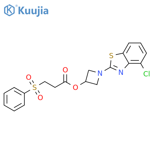 1-(4-chloro-1,3-benzothiazol-2-yl)azetidin-3-yl 3-(benzenesulfonyl)propanoate structure