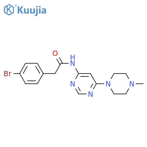 2-(4-bromophenyl)-N-6-(4-methylpiperazin-1-yl)pyrimidin-4-ylacetamide structure