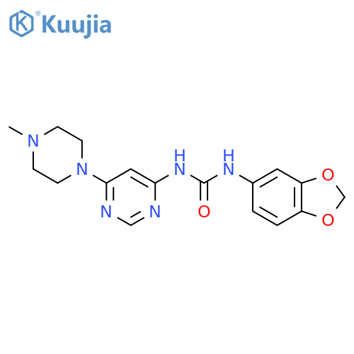 3-(2H-1,3-benzodioxol-5-yl)-1-6-(4-methylpiperazin-1-yl)pyrimidin-4-ylurea structure