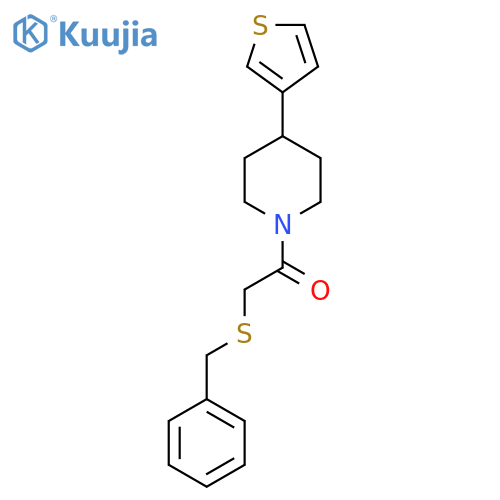 2-(benzylsulfanyl)-1-4-(thiophen-3-yl)piperidin-1-ylethan-1-one structure