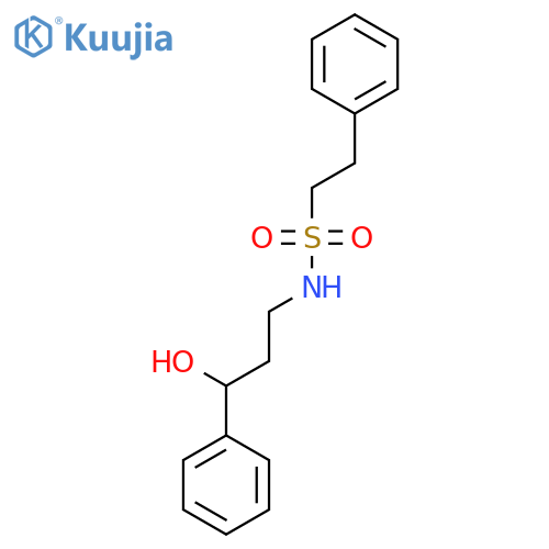 N-(3-hydroxy-3-phenylpropyl)-2-phenylethane-1-sulfonamide structure
