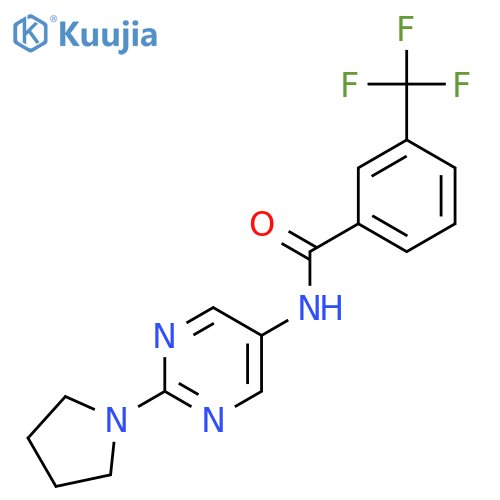 N-2-(pyrrolidin-1-yl)pyrimidin-5-yl-3-(trifluoromethyl)benzamide structure