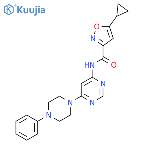 5-cyclopropyl-N-6-(4-phenylpiperazin-1-yl)pyrimidin-4-yl-1,2-oxazole-3-carboxamide structure