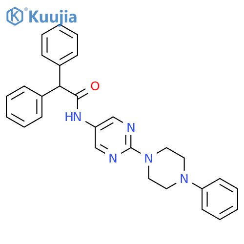 2,2-diphenyl-N-2-(4-phenylpiperazin-1-yl)pyrimidin-5-ylacetamide structure