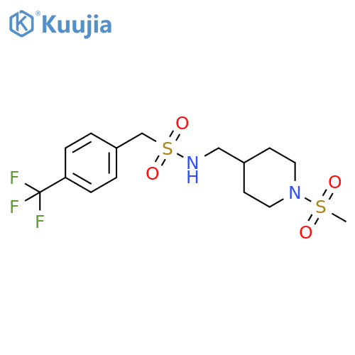 N-[(1-methanesulfonylpiperidin-4-yl)methyl]-1-[4-(trifluoromethyl)phenyl]methanesulfonamide structure