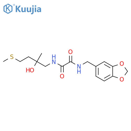 N'-(2H-1,3-benzodioxol-5-yl)methyl-N-2-hydroxy-2-methyl-4-(methylsulfanyl)butylethanediamide structure