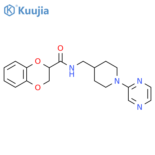 N-{[1-(pyrazin-2-yl)piperidin-4-yl]methyl}-2,3-dihydro-1,4-benzodioxine-2-carboxamide structure