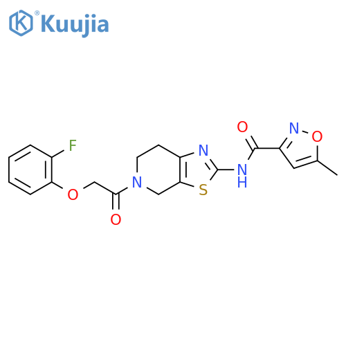 N-{5-2-(2-fluorophenoxy)acetyl-4H,5H,6H,7H-1,3thiazolo5,4-cpyridin-2-yl}-5-methyl-1,2-oxazole-3-carboxamide structure