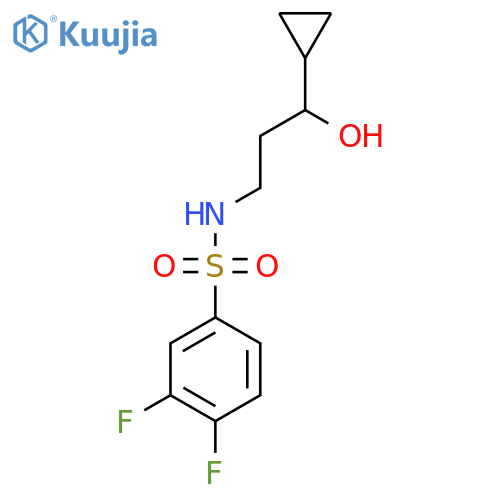 N-(3-cyclopropyl-3-hydroxypropyl)-3,4-difluorobenzene-1-sulfonamide structure